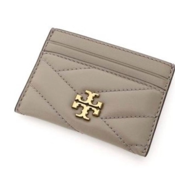 New Tory Burch Kira Chevron Card Case quilted lambskin leather, gold-ton… - Picture 2 of 10